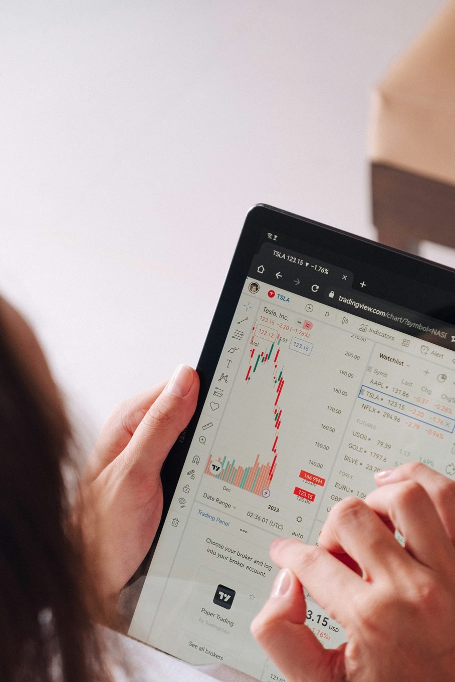 Investor reviewing portfolio strategy